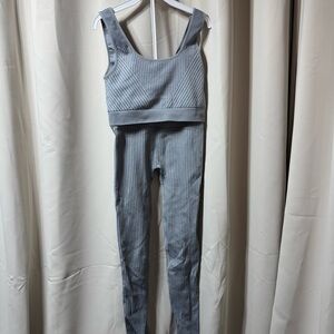 Fabletics Women's Ribbed Jumpsuit Grey